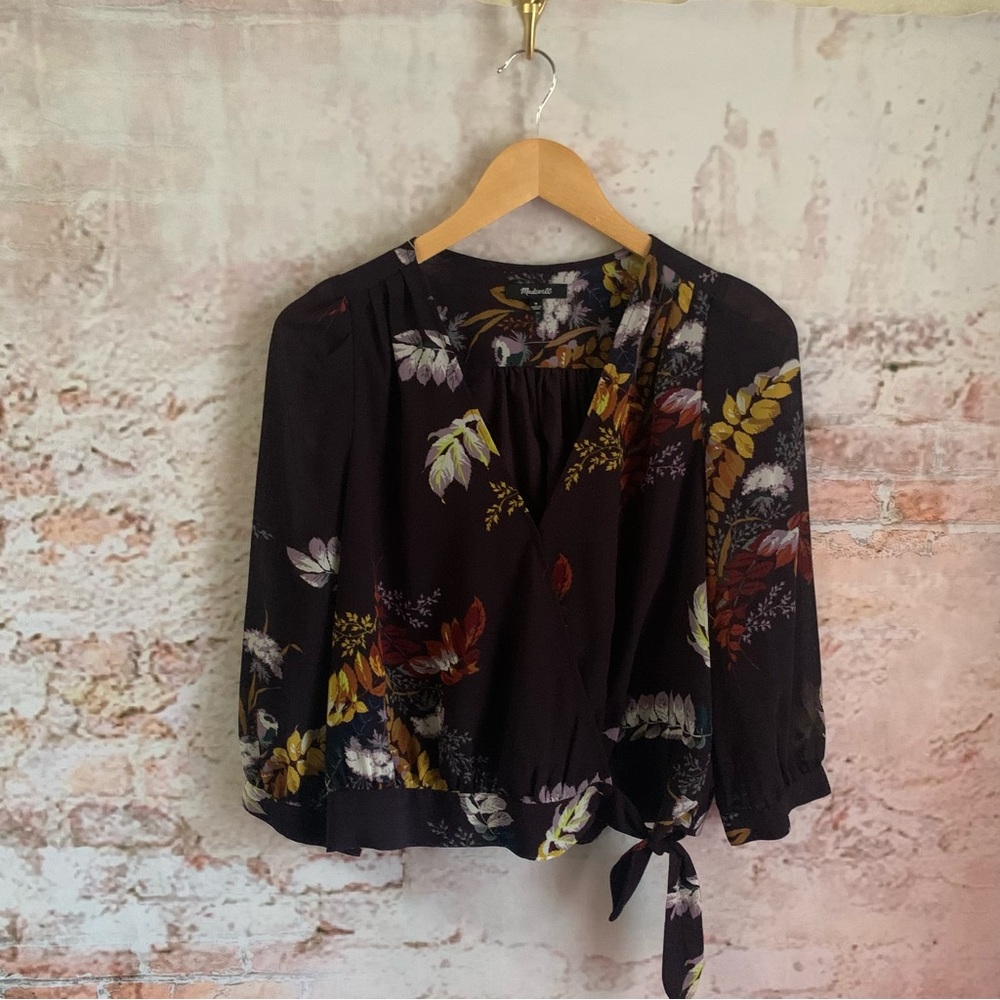 Madewell Floral Tie-Waist  Blouse